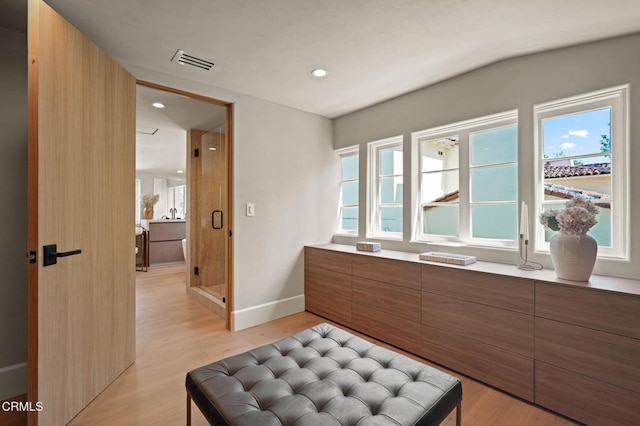 620 S Allen Ave, San Marino, CA 91108 - full bath featuring wood finished floors, baseboards, recessed lighting, and a stall shower