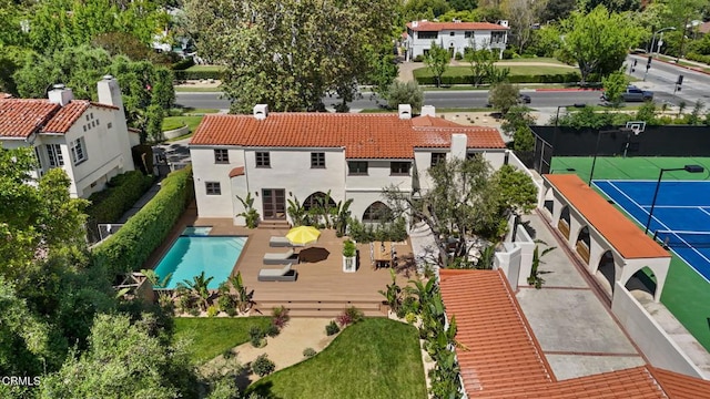 620 S Allen Ave, San Marino, CA 91108 - bird's eye view of a pool area
