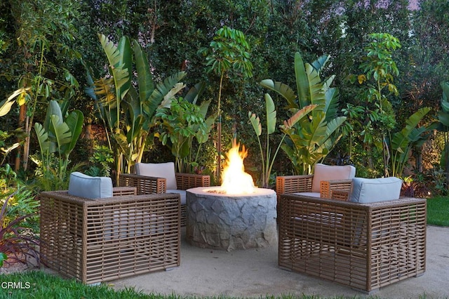 620 S Allen Ave, San Marino, CA 91108 - view of patio featuring an outdoor fire pit