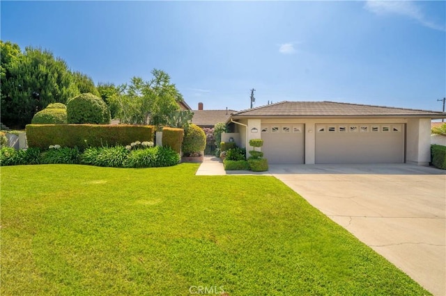 964 N Entrada Way, Glendora, CA 91741 - view of front of property featuring an attached garage, concrete driveway, stucco siding, and a front yard