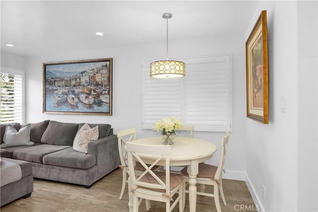 5314 E 4th St, Long Beach, CA 90814 - dining space featuring wood finished floors, recessed lighting, and baseboards