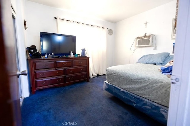 2224 Mortimer St, Huntington Park, CA 90255 - bedroom with dark colored carpet and a wall mounted air conditioner
