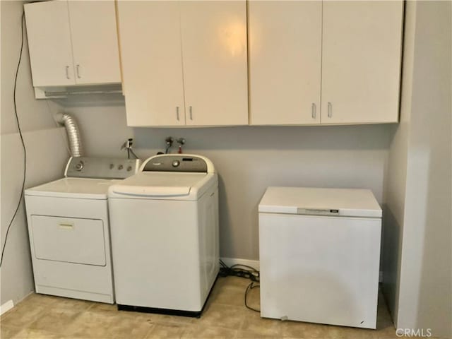 9917 Independence Ave Unit C, Chatsworth, CA 91311 - washroom featuring separate washer and dryer, cabinet space, and baseboards