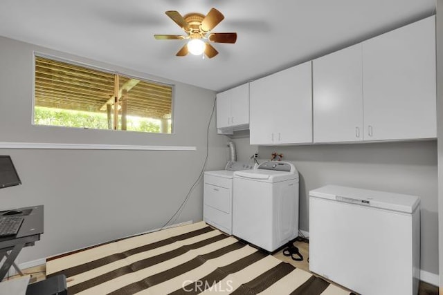 9917 Independence Ave Unit C, Chatsworth, CA 91311 - laundry area featuring separate washer and dryer, cabinet space, and ceiling fan