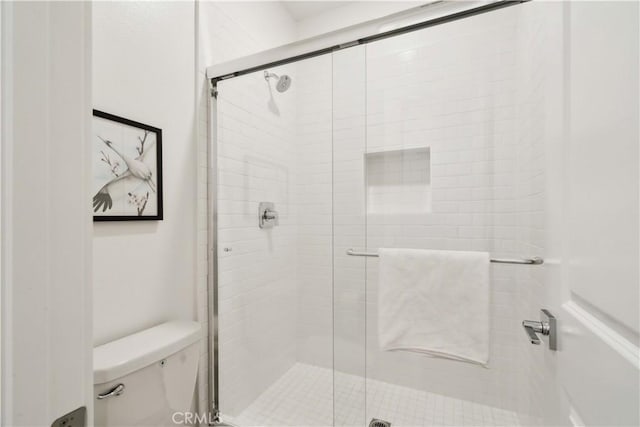 26288 Meadow Dr, San Juan Capistrano, CA 92675 - bathroom featuring a shower stall and toilet