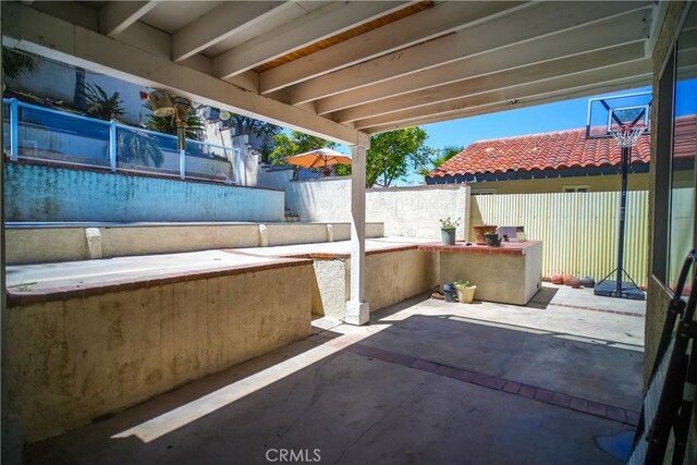view of patio with a fenced backyard