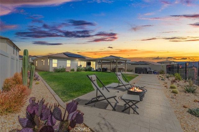 41215 Alegria Ln, Lake Elsinore, CA 92532 - back of property with a fire pit and a patio