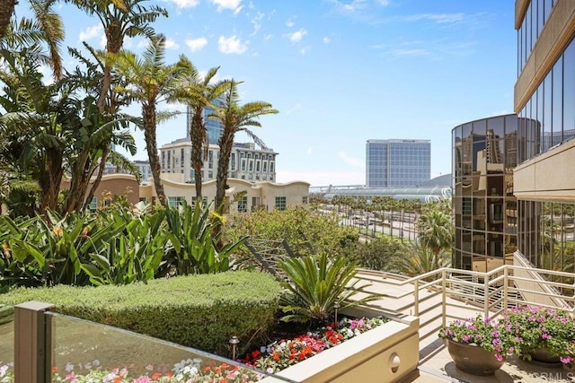 balcony featuring a view of city