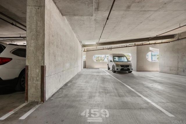 view of parking garage