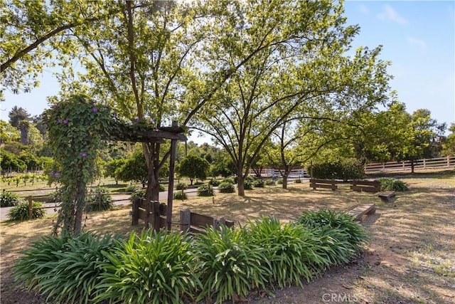 view of yard featuring fence