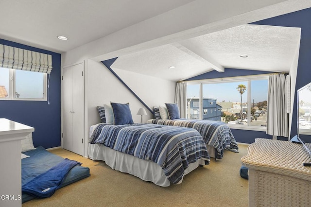 325 Ocean Dr, Oxnard, CA 93035 - carpeted bedroom with a textured ceiling and recessed lighting