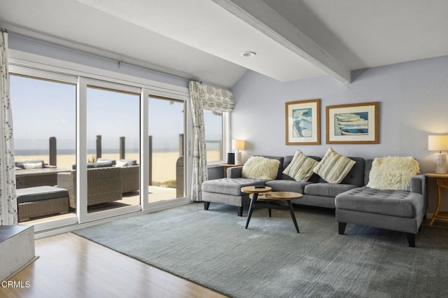 325 Ocean Dr, Oxnard, CA 93035 - living room with wood finished floors and a water view