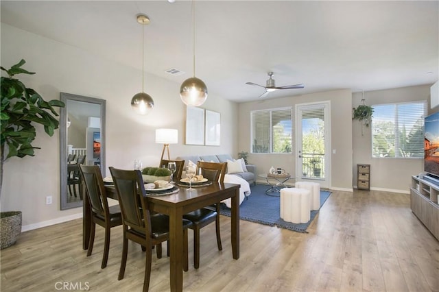 2651 W Lincoln Ave Unit 40, Anaheim, CA 92801 - dining space featuring light wood-style floors and a ceiling fan