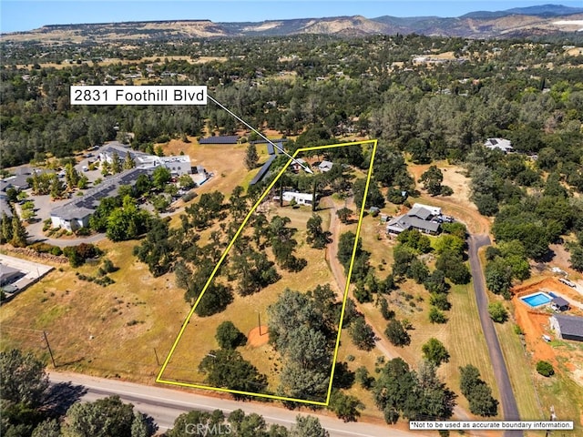 2831 Foothill Blvd, Oroville, CA 95966 - view of property location featuring property parcel outlined and a mountain backdrop