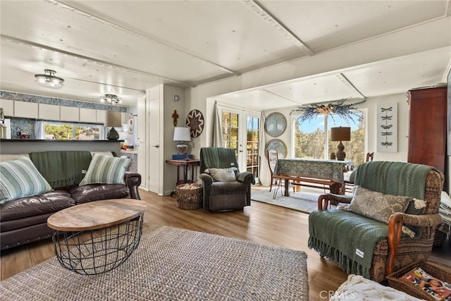 2831 Foothill Blvd, Oroville, CA 95966 - living room featuring wood finished floors and french doors