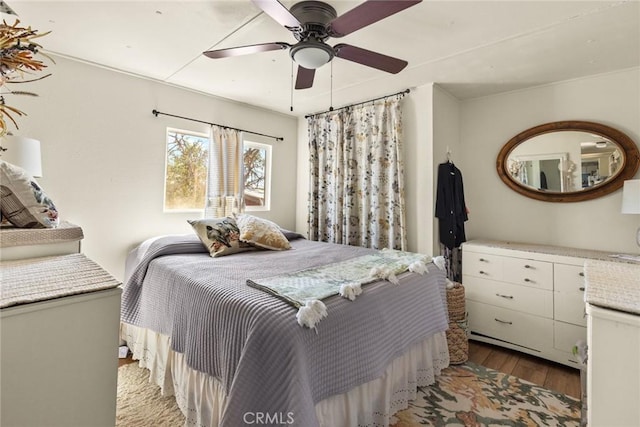 2831 Foothill Blvd, Oroville, CA 95966 - bedroom featuring wood finished floors and ceiling fan