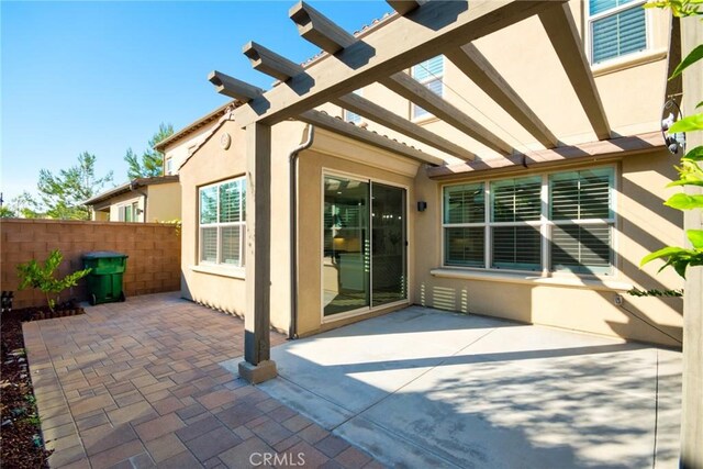 223 Gaspar, Irvine, CA 92618 - view of patio with fence and a pergola
