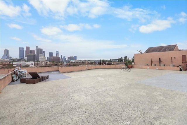 view of patio / terrace with a view of skyline