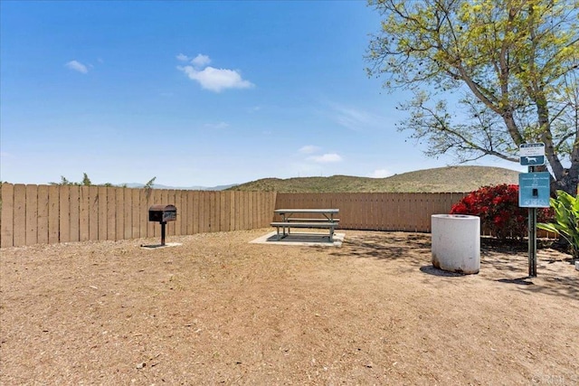 view of yard with fence