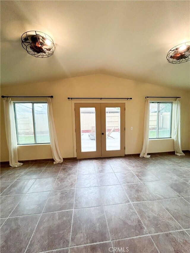 770 Cypress Ln, Blythe, CA 92225 - doorway featuring lofted ceiling, french doors, and tile patterned flooring