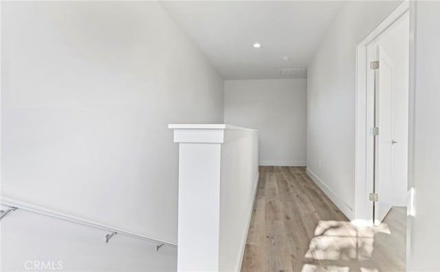 362 S Halcyon Rd, Arroyo Grande, CA 93420 - hall with an upstairs landing, light wood-type flooring, and baseboards