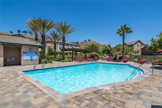 22069 Windham Way, Saugus, CA 91350 - community pool featuring a patio and a pergola