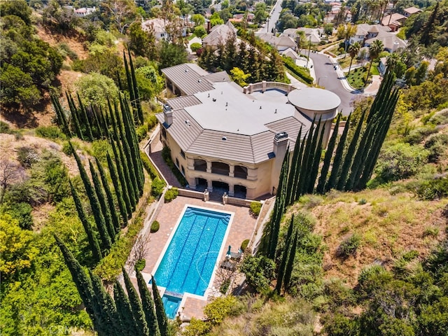 328 N Terrace View Dr, Monrovia, CA 91016 - view from above of property featuring a pool