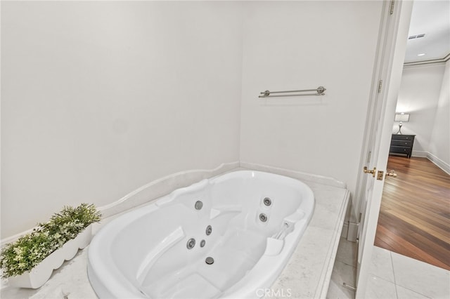 328 N Terrace View Dr, Monrovia, CA 91016 - bathroom with a whirlpool tub and baseboards