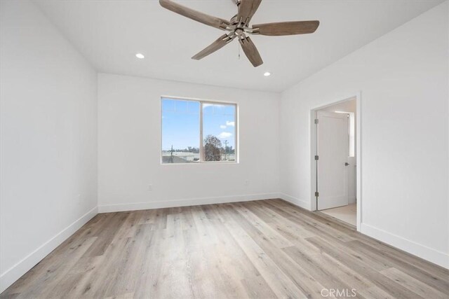 360 S Halcyon Rd, Arroyo Grande, CA 93420 - empty room featuring light wood-style flooring, a ceiling fan, and recessed lighting