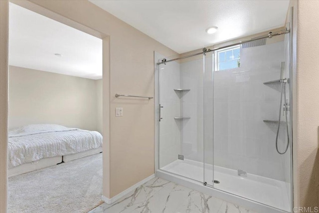 1514 Crown Ln Unit 1, Chula Vista, CA 91915 - ensuite bathroom featuring a stall shower and marble finish flooring