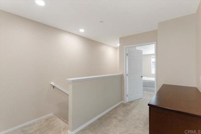 1514 Crown Ln Unit 1, Chula Vista, CA 91915 - hall with light carpet, an upstairs landing, and recessed lighting