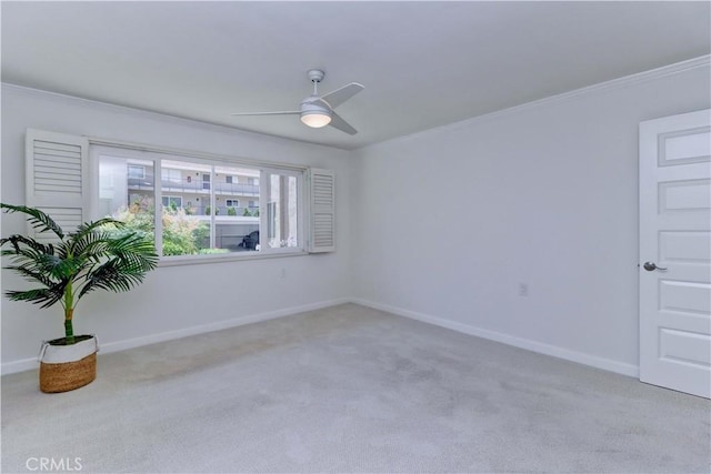 3364 Punta Alta Unit 1E, Laguna Woods, CA 92637 - unfurnished room featuring a ceiling fan, carpet flooring, baseboards, and ornamental molding