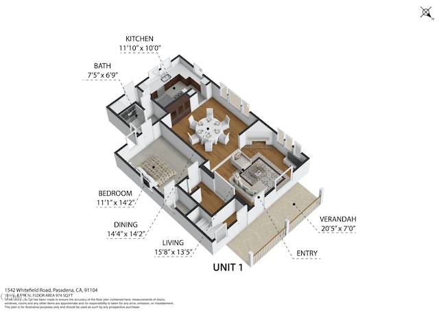 1540 Whitefield Rd, Pasadena, CA 91104 - home floor plan