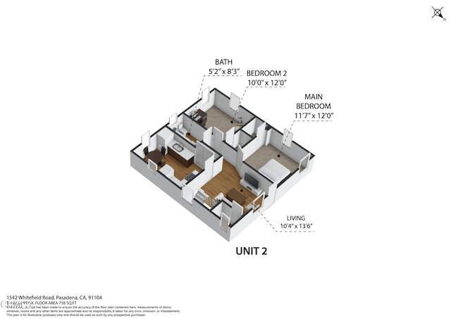 1540 Whitefield Rd, Pasadena, CA 91104 - home floor plan
