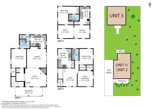 1540 Whitefield Rd, Pasadena, CA 91104 - floor plan / room layout