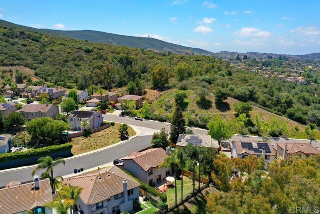 797 Trailside Pl, San Marcos, CA 92078 - aerial view of residential area with a heavily wooded area and a mountain backdrop