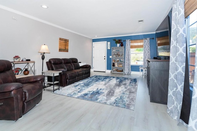 797 Trailside Pl, San Marcos, CA 92078 - living room with wood finished floors, crown molding, and recessed lighting