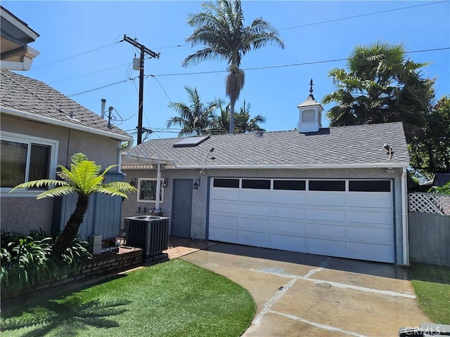 6149 Whitewood Ave, Lakewood, CA 90712 - single story home with central air condition unit, stucco siding, fence, roof with shingles, and a garage