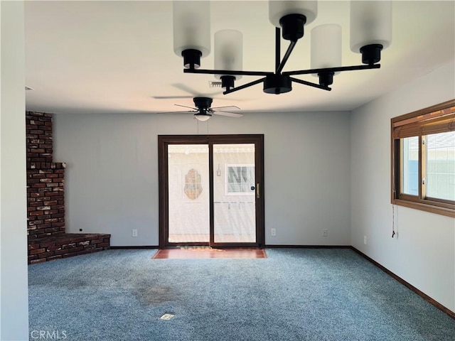 6149 Whitewood Ave, Lakewood, CA 90712 - unfurnished living room with a ceiling fan, carpet, and baseboards
