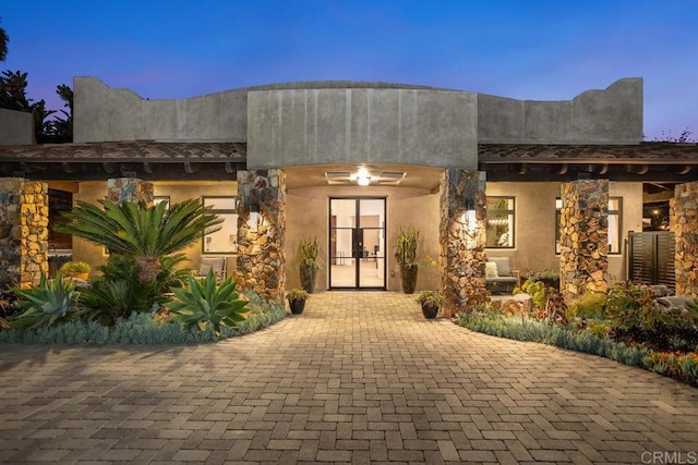 1240 Berryman Cyn, Encinitas, CA 92024 - view of front of property featuring french doors and stucco siding