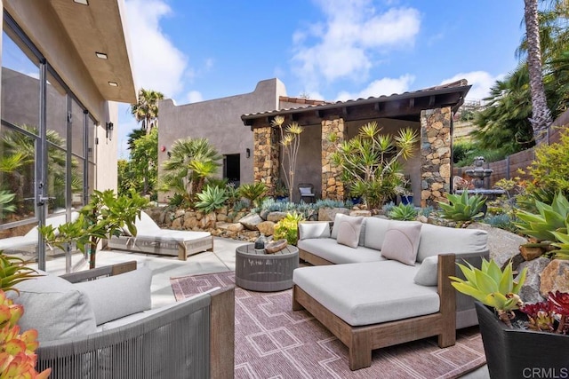 1240 Berryman Cyn, Encinitas, CA 92024 - view of patio / terrace featuring an outdoor hangout area and french doors
