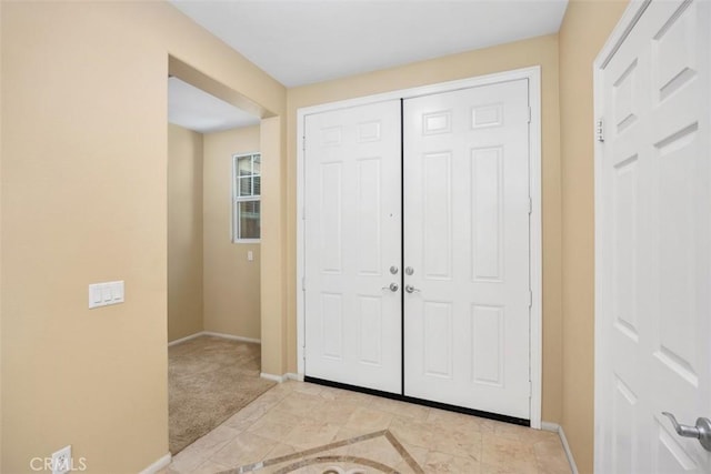 entryway with baseboards