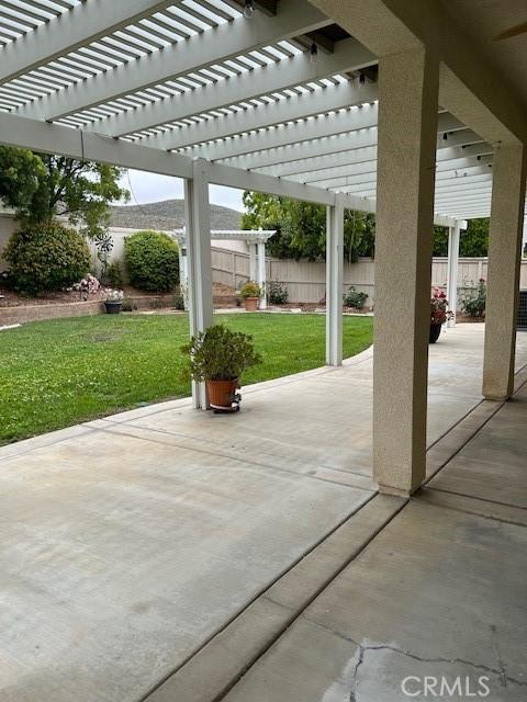 view of patio with a pergola