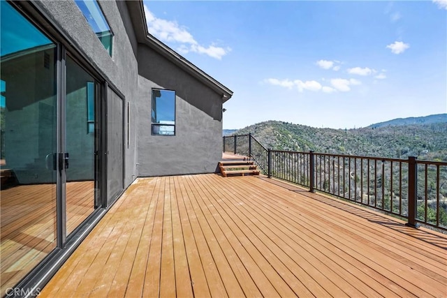 791 Cypress Rd, Lake Arrowhead, CA 92321 - wooden deck featuring a mountain view