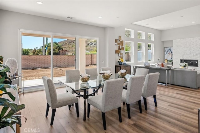 6533 Canyon Oaks Dr, Simi Valley, CA 93063 - dining room featuring light wood-style flooring and recessed lighting