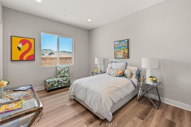 6533 Canyon Oaks Dr, Simi Valley, CA 93063 - bedroom with light wood finished floors, baseboards, and recessed lighting