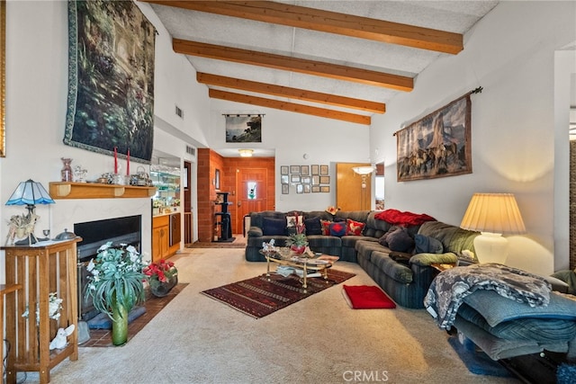 32923 Tindall Ave, Acton, CA 93510 - living area featuring carpet flooring and a fireplace