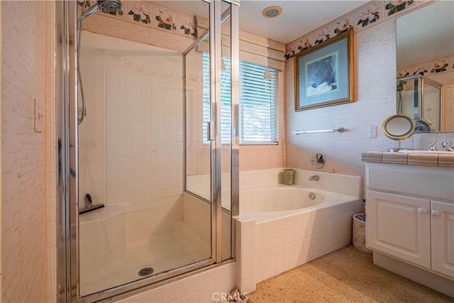 15108 Lighthouse Ln, Lake Elsinore, CA 92530 - bathroom with a shower stall, a garden tub, and vanity