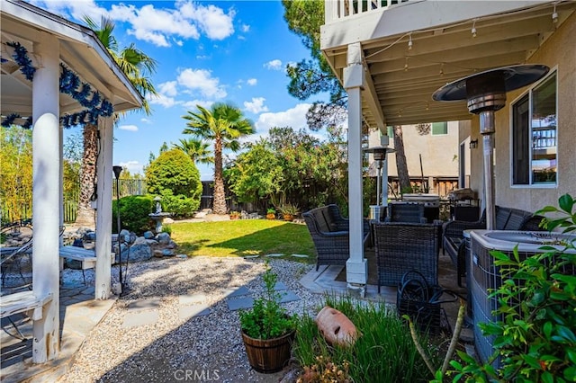 15108 Lighthouse Ln, Lake Elsinore, CA 92530 - view of yard with a patio, an outdoor living space, and central AC