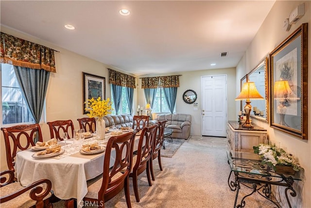 15108 Lighthouse Ln, Lake Elsinore, CA 92530 - dining area featuring light colored carpet and recessed lighting